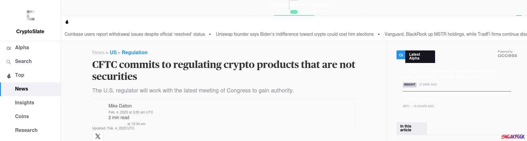 Read the full Article:  ⭲ CFTC commits to regulating crypto products that are not securities