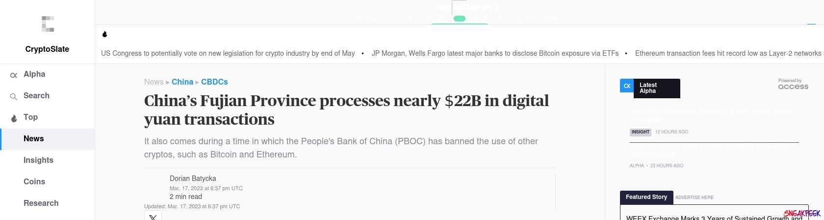 Read the full Article:  ⭲ China’s Fujian Province processes nearly $22B in digital yuan transactions
