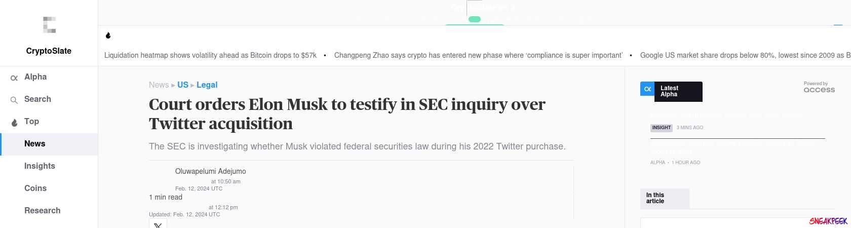 Read the full Article:  ⭲ Court orders Elon Musk to testify in SEC inquiry over Twitter acquisition