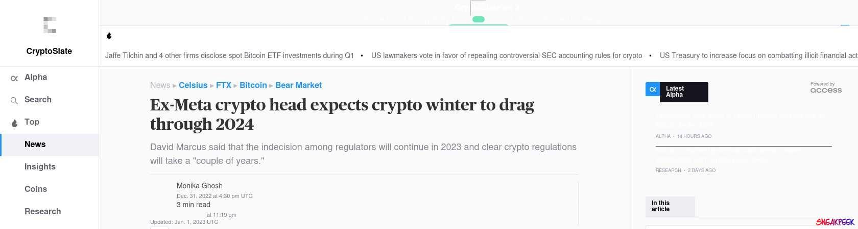 Read the full Article:  ⭲ Ex-Meta crypto head expects crypto winter to drag through 2024