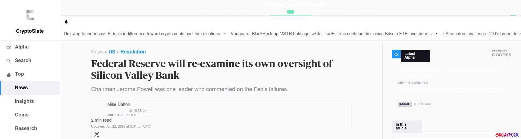 Read the full Article:  ⭲ Federal Reserve will re-examine its own oversight of Silicon Valley Bank