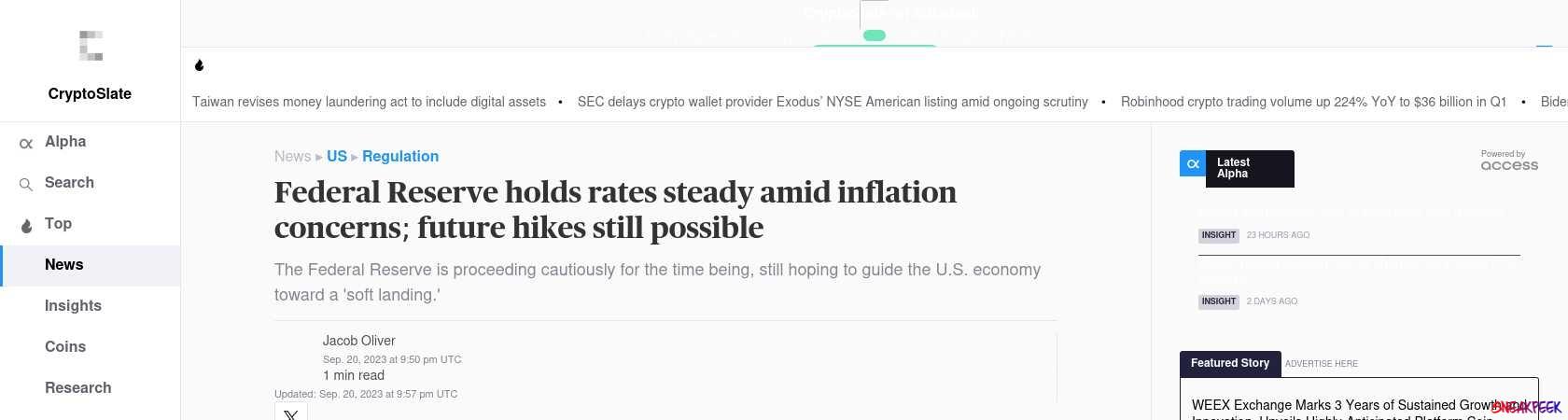 Read the full Article:  ⭲ Federal Reserve holds rates steady amid inflation concerns; future hikes still possible