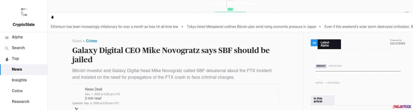 Read the full Article:  ⭲ Galaxy Digital CEO Mike Novogratz says SBF should be jailed
