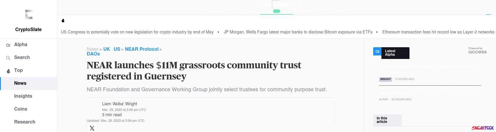 Read the full Article:  ⭲ NEAR launches $11M grassroots community trust registered in Guernsey
