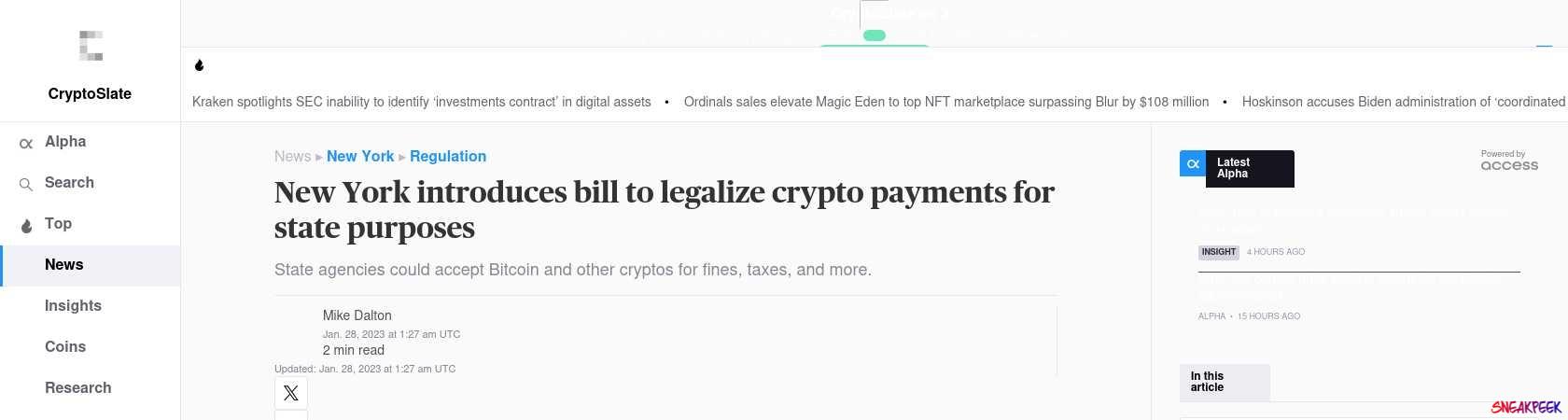 Read the full Article:  ⭲ New York introduces bill to legalize crypto payments for state purposes