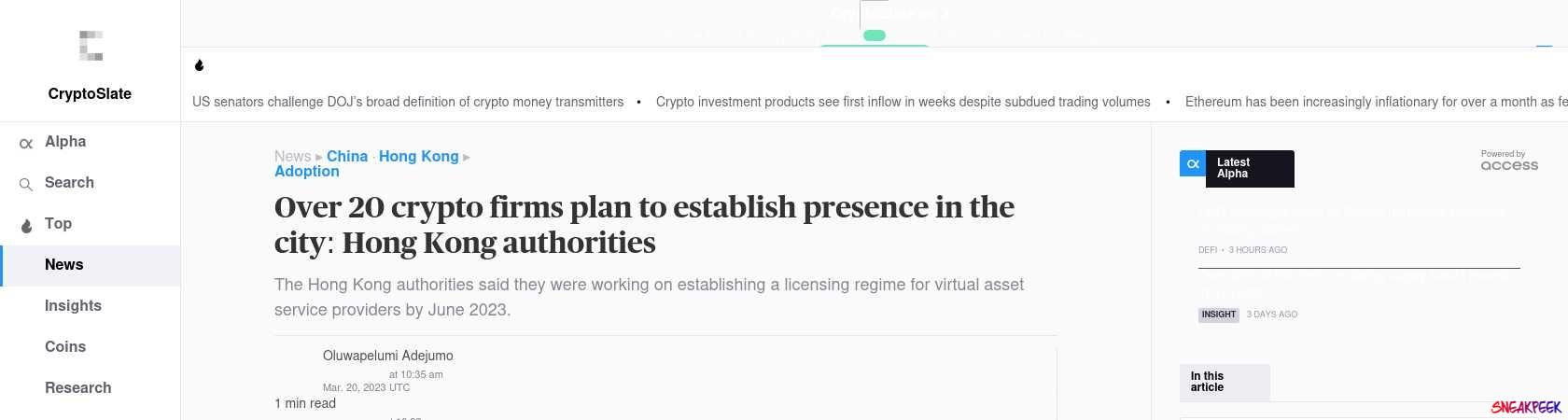 Read the full Article:  ⭲ Over 20 crypto firms plan to establish presence in the city: Hong Kong authorities