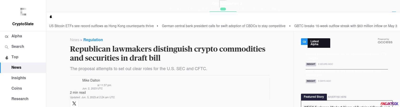 Read the full Article:  ⭲ Republican lawmakers distinguish crypto commodities and securities in draft bill