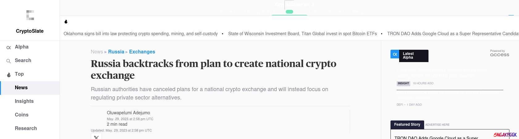 Read the full Article:  ⭲ Russia backtracks from plan to create national crypto exchange