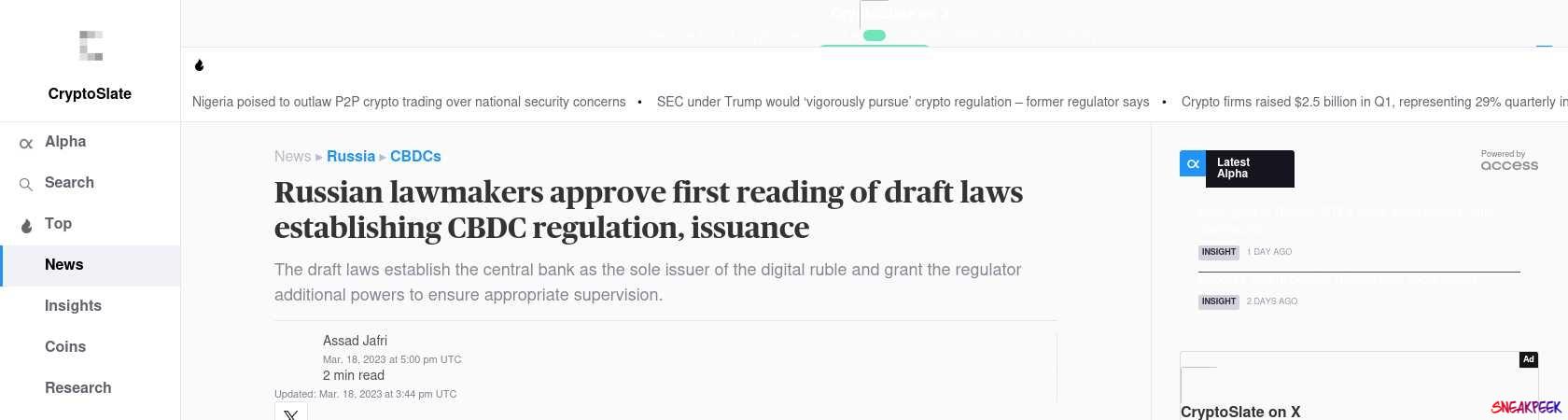 Read the full Article:  ⭲ Russian lawmakers approve first reading of draft laws establishing CBDC regulation, issuance