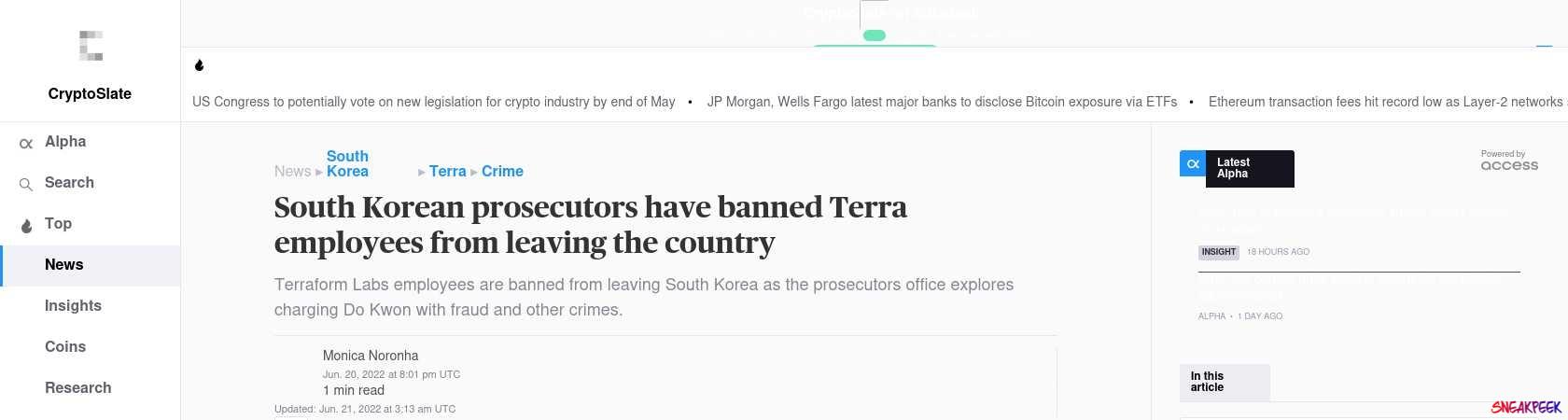 Read the full Article:  ⭲ South Korean prosecutors have banned Terra employees from leaving the country