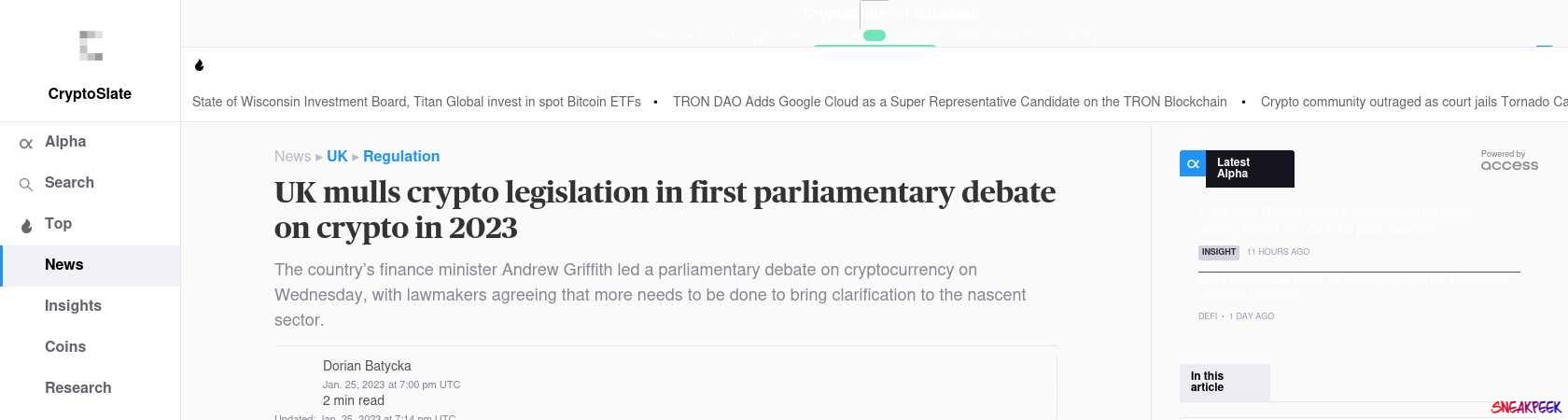 Read the full Article:  ⭲ UK mulls crypto legislation in first parliamentary debate on crypto in 2023