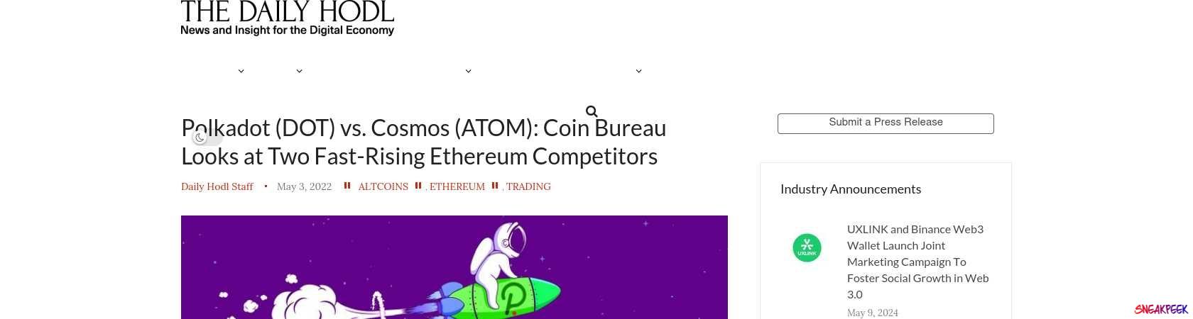 Read the full Article:  ⭲ Polkadot (DOT) vs. Cosmos (ATOM): Coin Bureau Looks at Two Fast-Rising Ethereum Competitors