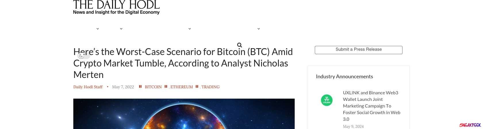 Read the full Article:  ⭲ Here’s the Worst-Case Scenario for Bitcoin (BTC) Amid Crypto Market Tumble, According to Analyst Nicholas Merten