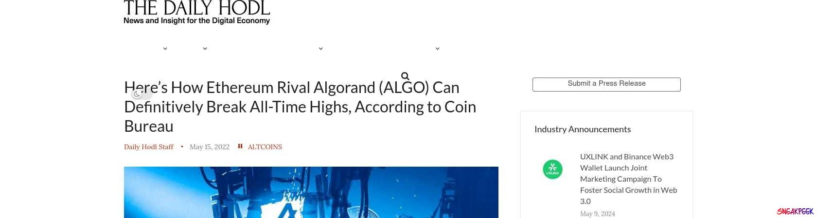 Read the full Article:  ⭲ Here’s How Ethereum Rival Algorand (ALGO) Can Definitively Break All-Time Highs, According to Coin Bureau