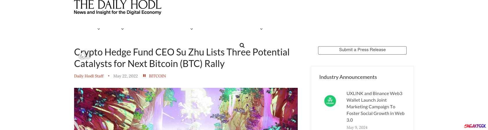 Read the full Article:  ⭲ Crypto Hedge Fund CEO Su Zhu Lists Three Potential Catalysts for Next Bitcoin (BTC) Rally