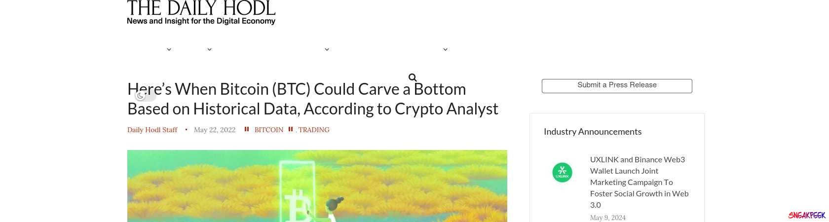 Read the full Article:  ⭲ Here’s When Bitcoin (BTC) Could Carve a Bottom Based on Historical Data, According to Crypto Analyst