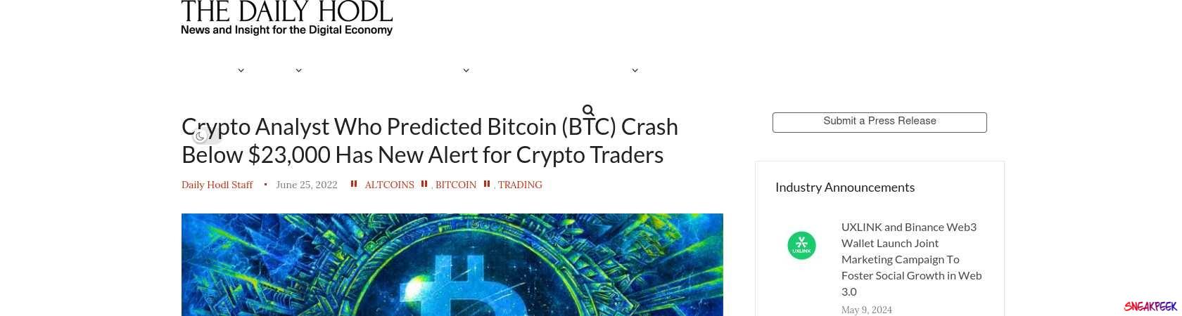Read the full Article:  ⭲ Crypto Analyst Who Predicted Bitcoin (BTC) Crash Below $23,000 Has New Alert for Crypto Traders