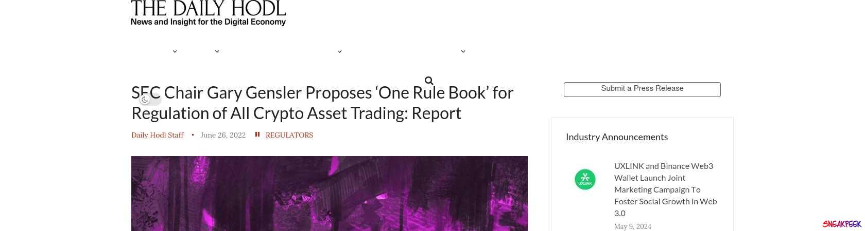 Read the full Article:  ⭲ SEC Chair Gary Gensler Proposes ‘One Rule Book’ for Regulation of All Crypto Asset Trading: Report