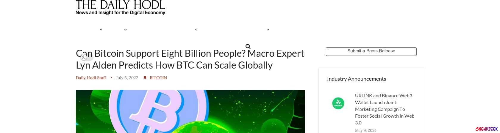 Read the full Article:  ⭲ Can Bitcoin Support Eight Billion People? Macro Expert Lyn Alden Predicts How BTC Can Scale Globally