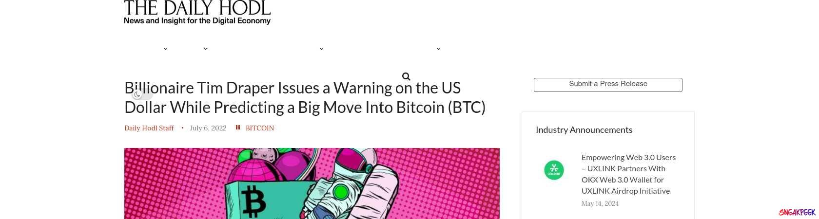 Read the full Article:  ⭲ Billionaire Tim Draper Issues a Warning on the US Dollar While Predicting a Big Move Into Bitcoin (BTC)