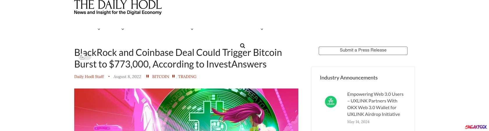 Read the full Article:  ⭲ BlackRock and Coinbase Deal Could Trigger Bitcoin Burst to $773,000, According to InvestAnswers