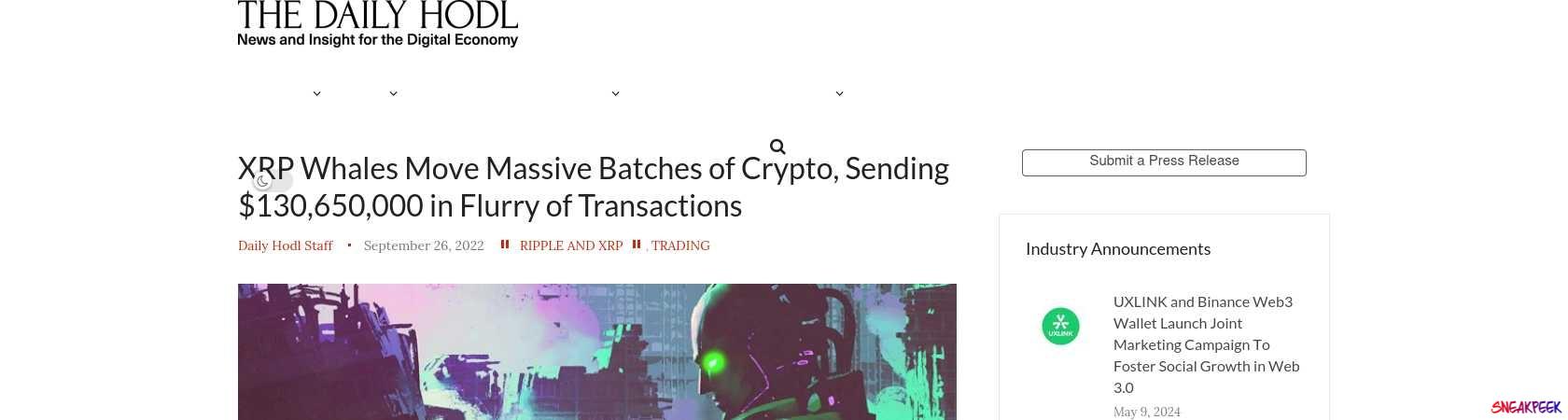 Read the full Article:  ⭲ XRP Whales Move Massive Batches of Crypto, Sending $130,650,000 in Flurry of Transactions