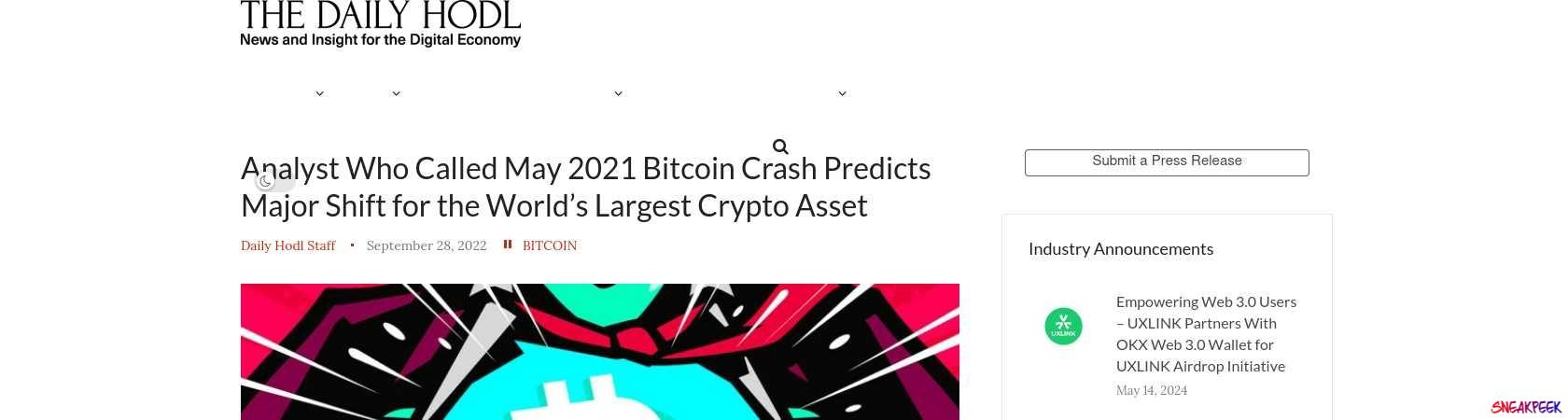 Read the full Article:  ⭲ Analyst Who Called May 2021 Bitcoin Crash Predicts Major Shift for the World’s Largest Crypto Asset