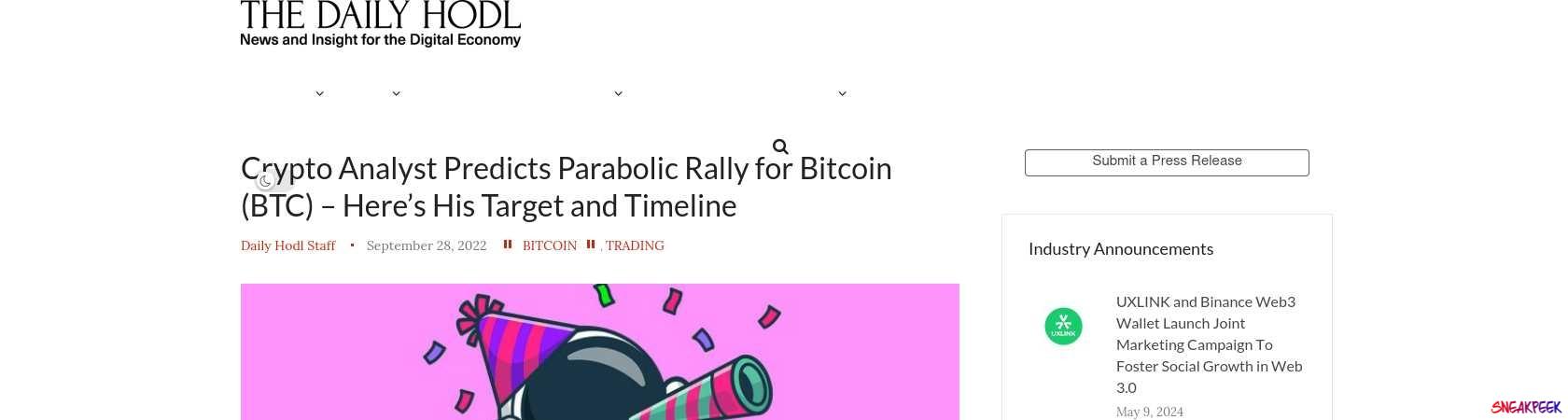Read the full Article:  ⭲ Crypto Analyst Predicts Parabolic Rally for Bitcoin (BTC) – Here’s His Target and Timeline