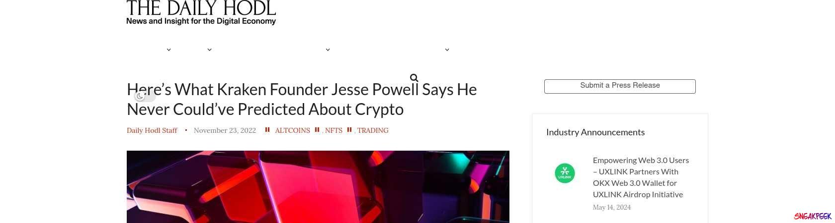 Read the full Article:  ⭲ Here’s What Kraken Founder Jesse Powell Says He Never Could’ve Predicted About Crypto