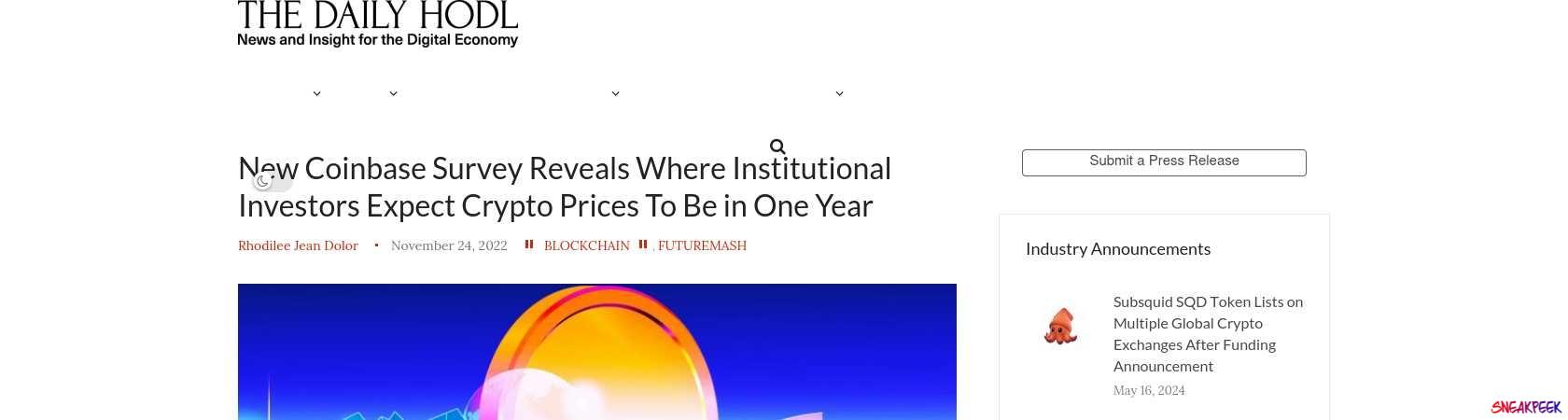 Read the full Article:  ⭲ New Coinbase Survey Reveals Where Institutional Investors Expect Crypto Prices To Be in One Year
