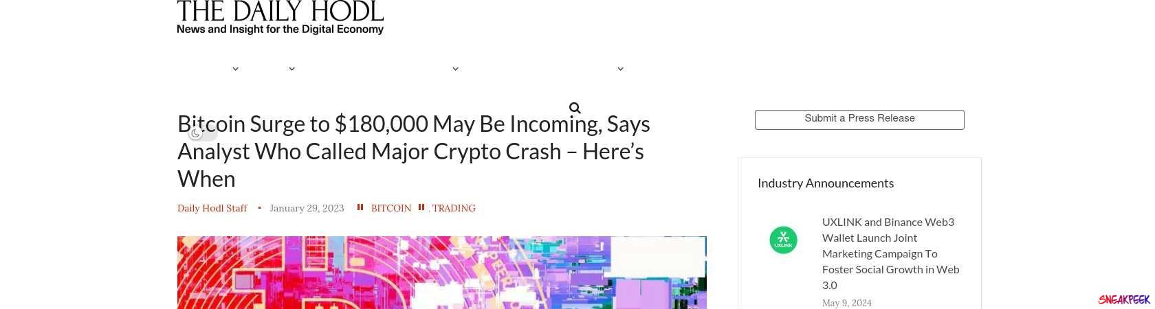 Read the full Article:  ⭲ Bitcoin Surge to $180,000 May Be Incoming, Says Analyst Who Called Major Crypto Crash – Here’s When