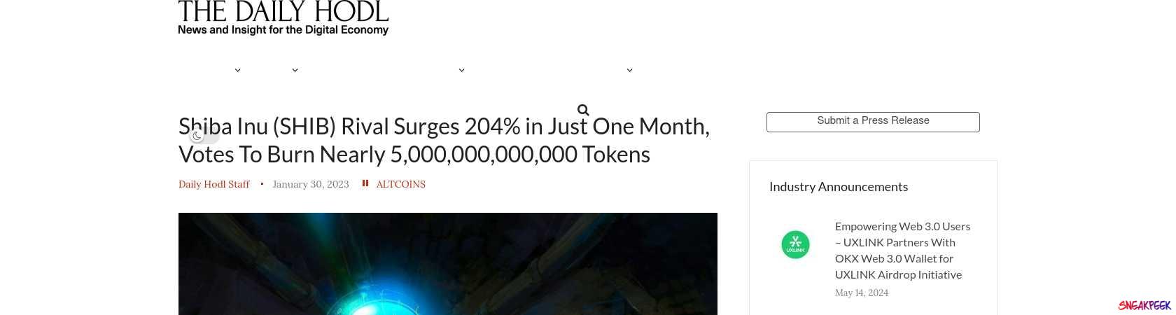 Read the full Article:  ⭲ Shiba Inu (SHIB) Rival Surges 204% in Just One Month, Votes To Burn Nearly 5,000,000,000,000 Tokens