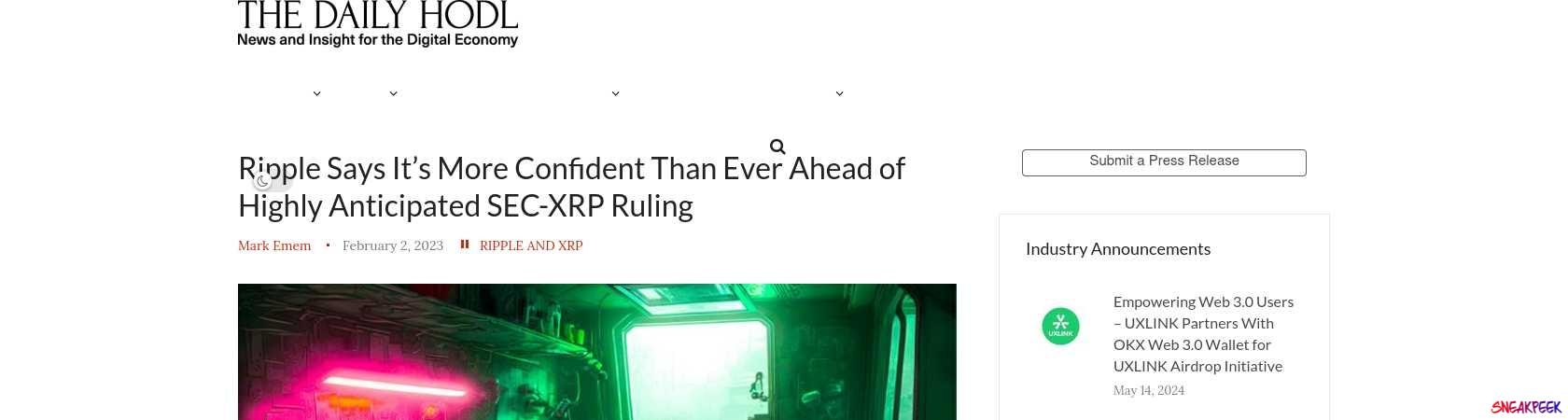 Read the full Article:  ⭲ Ripple Says It’s More Confident Than Ever Ahead of Highly Anticipated SEC-XRP Ruling