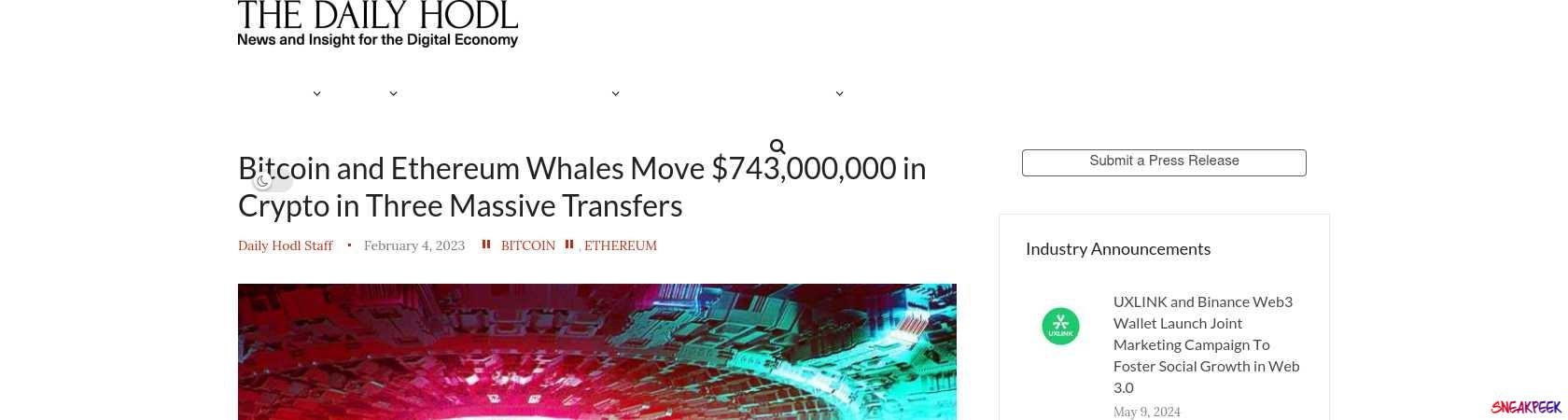 Read the full Article:  ⭲ Bitcoin and Ethereum Whales Move $743,000,000 in Crypto in Three Massive Transfers