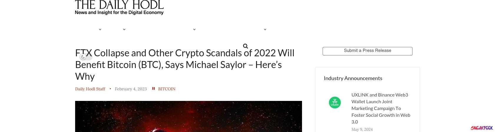 Read the full Article:  ⭲ FTX Collapse and Other Crypto Scandals of 2022 Will Benefit Bitcoin (BTC), Says Michael Saylor – Here’s Why