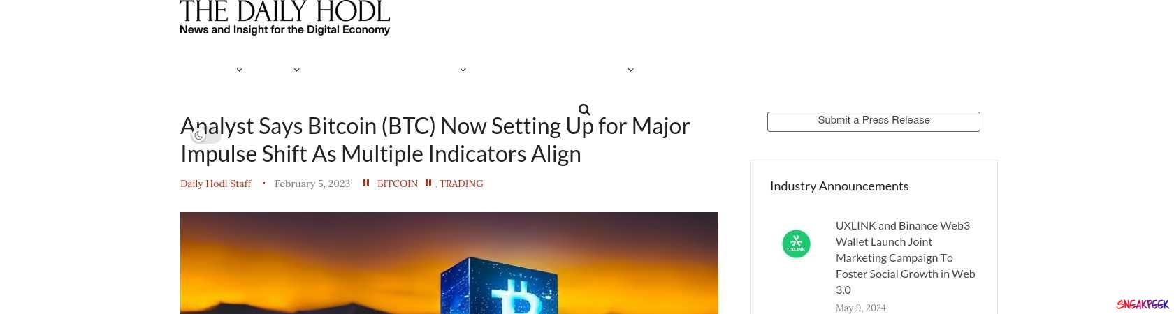 Read the full Article:  ⭲ Analyst Says Bitcoin (BTC) Now Setting Up for Major Impulse Shift As Multiple Indicators Align