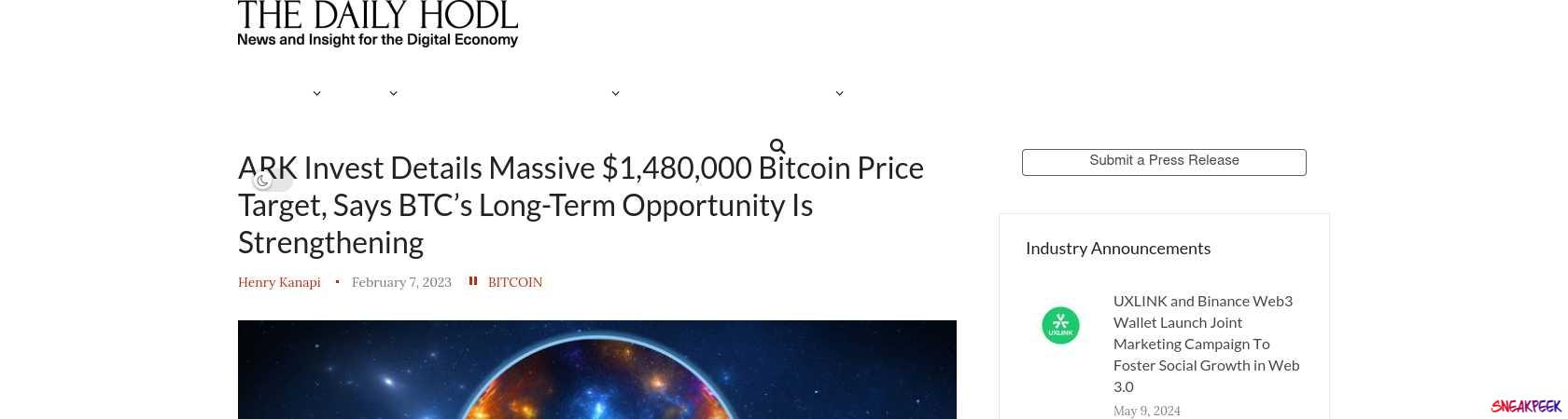 Read the full Article:  ⭲ ARK Invest Details Massive $1,480,000 Bitcoin Price Target, Says BTC’s Long-Term Opportunity Is Strengthening