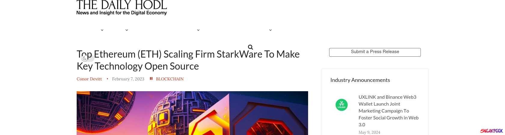 Read the full Article:  ⭲ Top Ethereum (ETH) Scaling Firm StarkWare To Make Key Technology Open Source