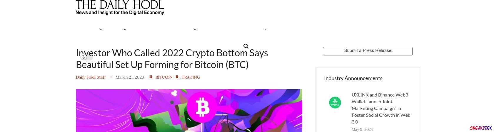 Read the full Article:  ⭲ Investor Who Called 2022 Crypto Bottom Says Beautiful Set Up Forming for Bitcoin (BTC)