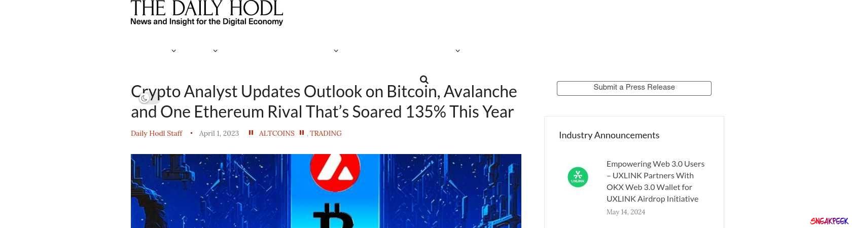 Read the full Article:  ⭲ Crypto Analyst Updates Outlook on Bitcoin, Avalanche and One Ethereum Rival That’s Soared 135% This Year