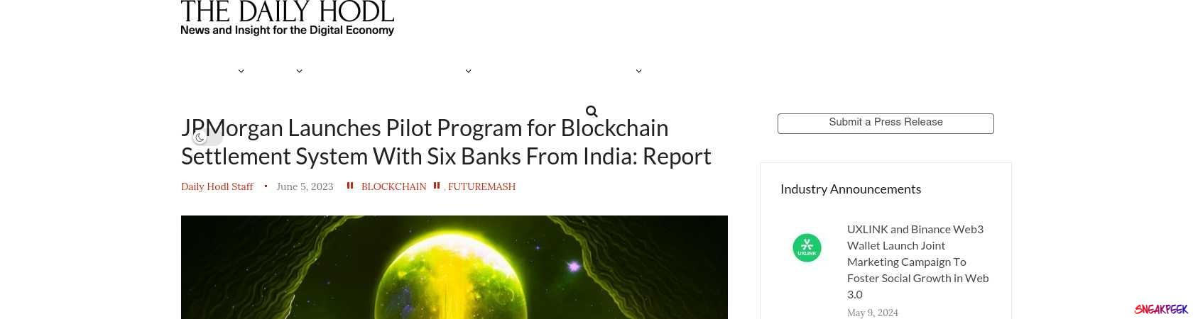 Read the full Article:  ⭲ JPMorgan Launches Pilot Program for Blockchain Settlement System With Six Banks From India: Report