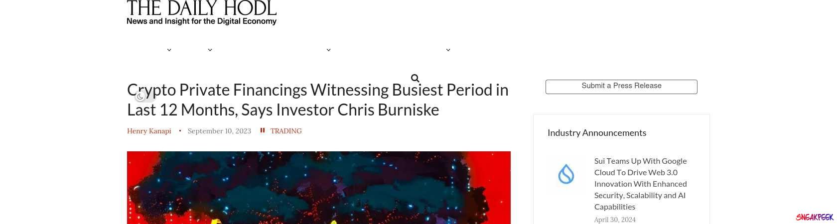 Read the full Article:  ⭲ Crypto Private Financings Witnessing Busiest Period in Last 12 Months, Says Investor Chris Burniske