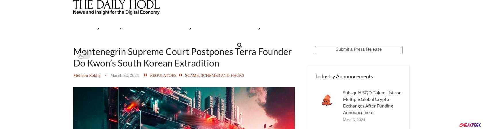 Read the full Article:  ⭲ Montenegrin Supreme Court Postpones Terra Founder Do Kwon’s South Korean Extradition