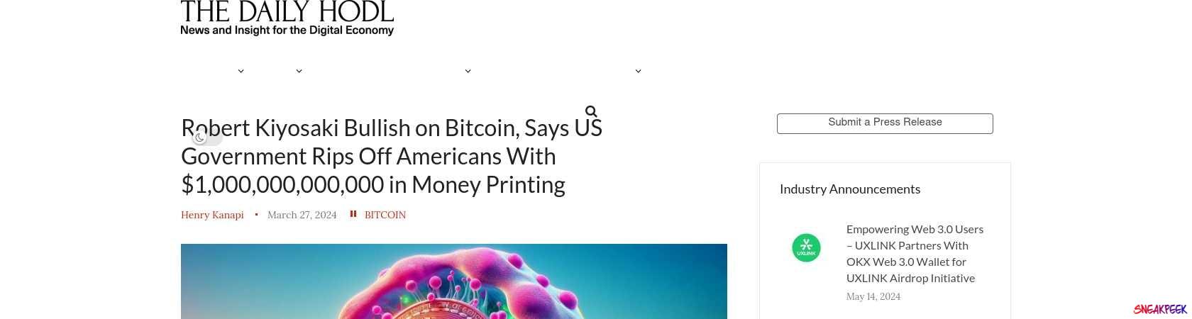 Read the full Article:  ⭲ Robert Kiyosaki Bullish on Bitcoin, Says US Government Rips Off Americans With $1,000,000,000,000 in Money Printing