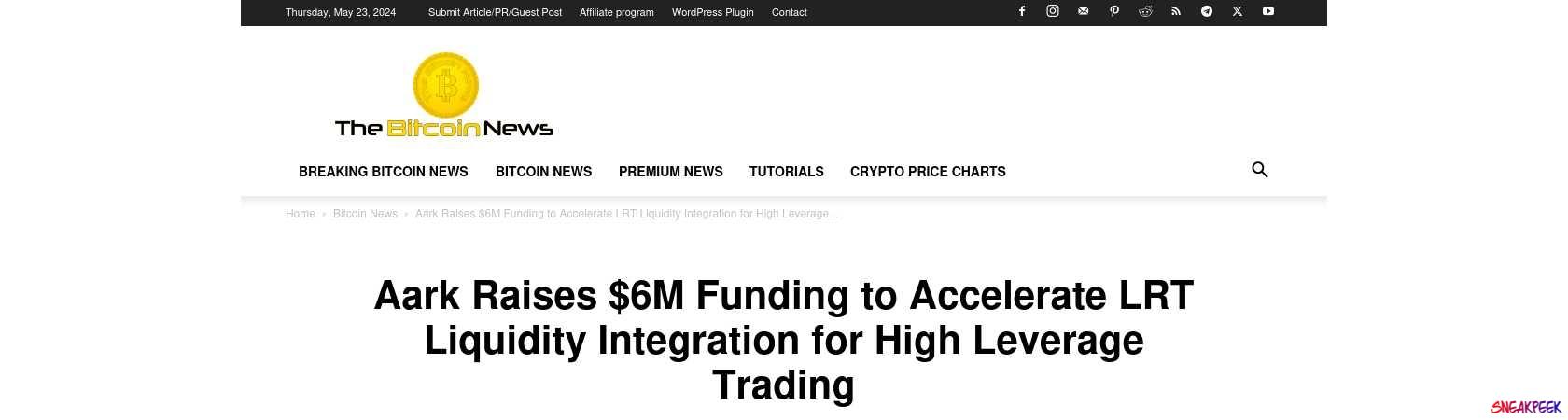 Read the full Article:  ⭲ Aark Raises $6M Funding to Accelerate LRT Liquidity Integration for High Leverage Trading