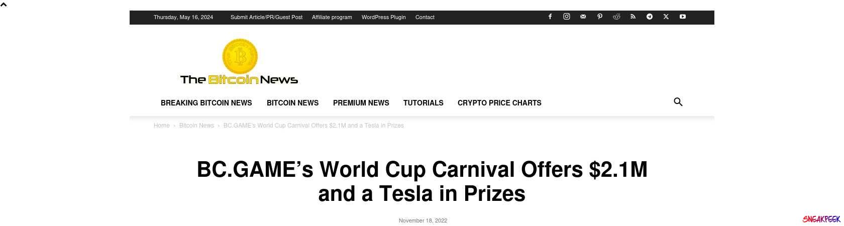 Read the full Article:  ⭲ BC.GAME’s World Cup Carnival Offers $2.1M and a Tesla in Prizes