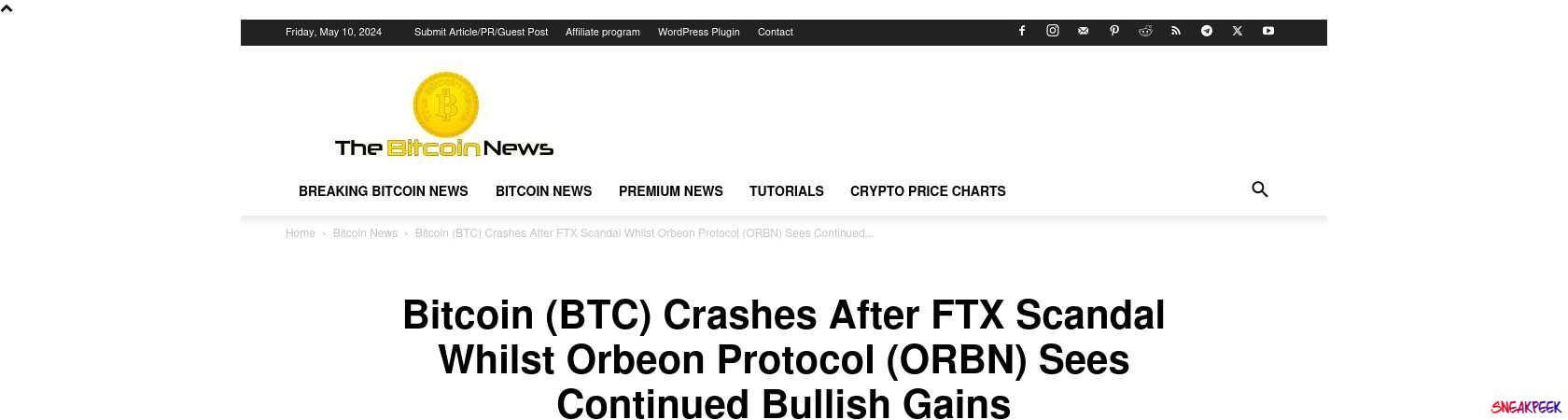 Read the full Article:  ⭲ Bitcoin (BTC) Crashes After FTX Scandal Whilst Orbeon Protocol (ORBN) Sees Continued Bullish Gains
