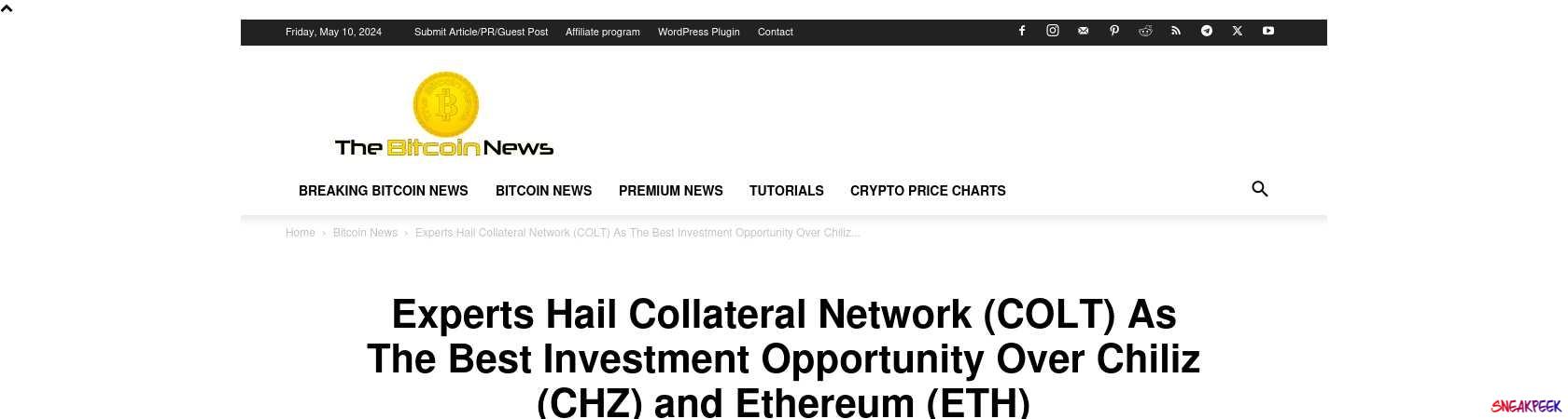 Read the full Article:  ⭲ Experts Hail Collateral Network (COLT) As The Best Investment Opportunity Over Chiliz (CHZ) and Ethereum (ETH)