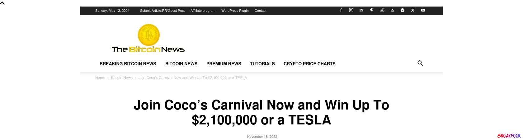 Read the full Article:  ⭲ Join Coco’s Carnival Now and Win Up To $2,100,000 or a TESLA