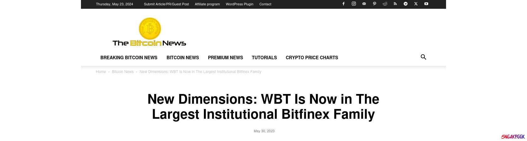 Read the full Article:  ⭲ New Dimensions: WBT Is Now in The Largest Institutional Bitfinex Family